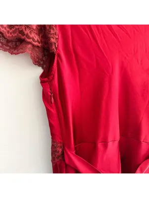 Reformation Romi Silk Mini Dress in Sangre thumbnail 5