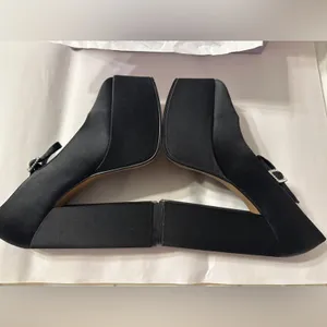 Lisa Vicky Black Satin Platform Heels - NIB - Size 7.5 thumbnail 8