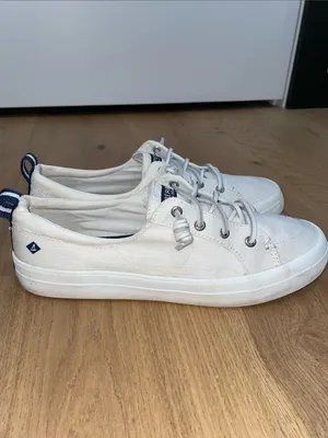 Sperry Crest Vibe White Canvas Low-Top Sneakers with Navy Accents Size 9.5 thumbnail 7