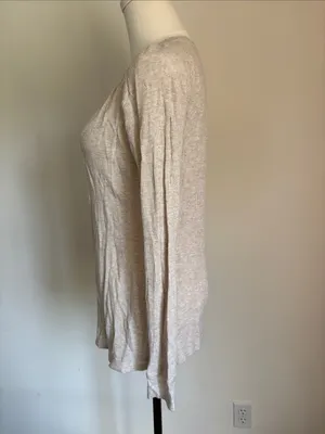 GAP Beige Ribbed Long-Sleeve Henley thumbnail 3