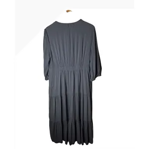 Baltic Born Maxi Dress Women XL Gray Embroidered Tiered Boho Cottagecorre thumbnail 3