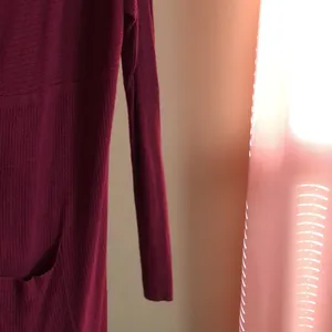 Cato xl burgundy color EST 1946 long sleeve open front women’s cardigan thumbnail 4