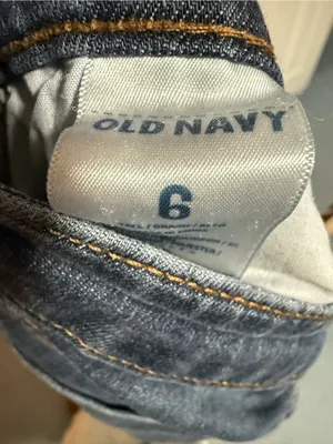 Women old navy the diva blue denim jeans with frayed hem #denim #lowrise thumbnail 5