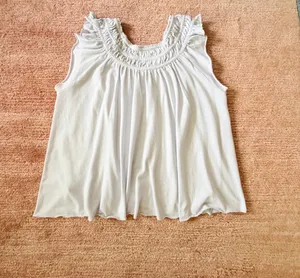 We The Free Free People Light Blue Rayon Ruffle Sleeveless Top XS Boho thumbnail 7