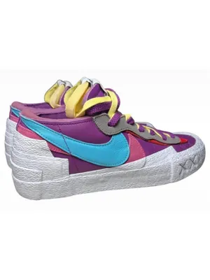 Women's Nike x KAWS Sacai Blazer Low Sneakers Purple Blue Multi-Color thumbnail 4