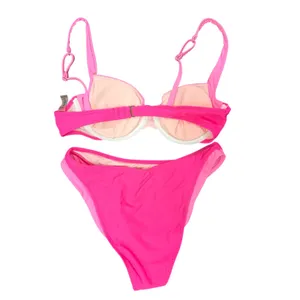 NWT SUUKSESS Pink Color Block Underwire Bikini Set Cheeky High Cut Medium thumbnail 4