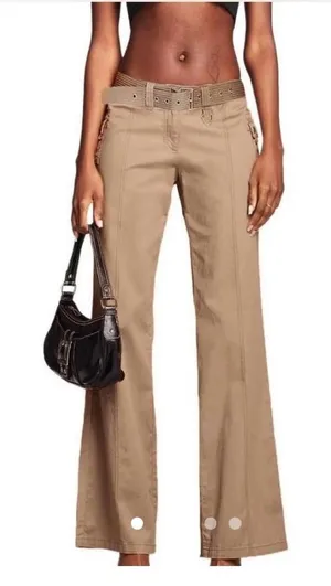 I AM GIA low rise cargo flare pants utility Y2K grunge style size XS thumbnail 1