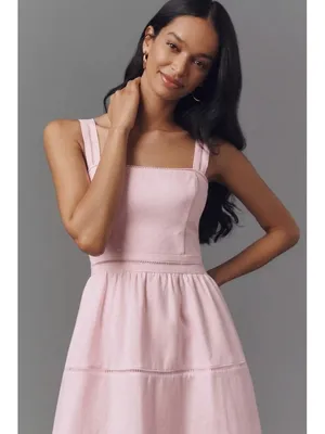 NWT Reformation Everett in Cherry Blossom Linen Sleeveless Tank Midi Dress 6 thumbnail 3