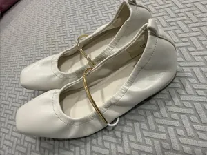 Worthington Ballet Flats Ballerina White Faux Leather Sz 7.5M Memory Foam Shoes thumbnail 4