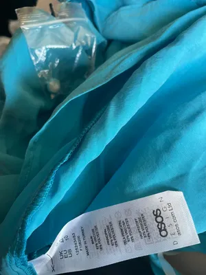 ASOS NWT DESIGN washed halterneck maxi dress with twist strap back detail in turquoise thumbnail 5