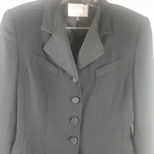 Vintage Kasper ASL Black 2-Piece Blazer & Pencil Skirt Suit Set Satin Collar 6 thumbnail 12