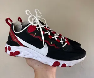 Nike React Element 55 Black Red White Sneakers Women’s 6 thumbnail 1