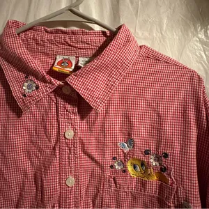 Vintage Looney Tunes Red And White Gingham‎ Tweety Button Up Womens Sz 22/24 thumbnail 2