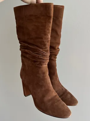 Banana Republic Midshaft Slouch Suede Boots, Nutmeg, Size 9.5 thumbnail 1