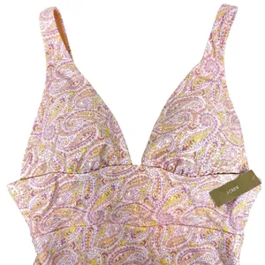 NWT J. Crew Eco Plunge One Piece‎ Swimsuit Beach Paisley Peach Size 12 thumbnail 5