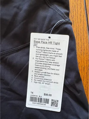 Lululemon Base Pace High Rise Tight 25” Black Size 14 NWT thumbnail 4