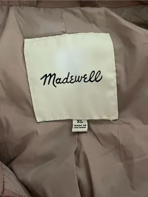 Madewell Quilted Airpuff Quilted Barn Chore Puffer Shirt Jacket Pale Thistle XL thumbnail 3