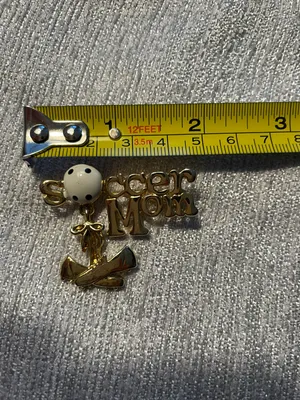 Vintage Soccer Mom Pin Brooch Ball Shoes Costume Jewelry thumbnail 5