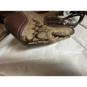 VTG Y2K Coach Signature C Canvas Leather Tote Bag Brown Tan 6366 thumbnail 12