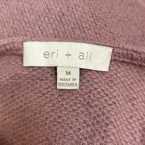 Anthropologie Eri+Ali Pink Knit V-neck Midi Long Sleeve Boho Sweater Dress Sz M thumbnail 5