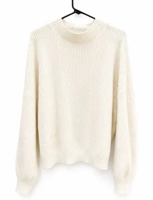 Pinque Ribbed Mock Neck Sweater Bundle | Ivory & Black | XXL | 2 Sweaters thumbnail 1