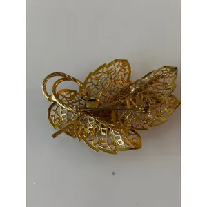 Judy Lee Brooch Women OS Gold Filigree Leaf Vintage Mid-Century‎ Pin thumbnail 3