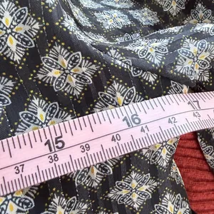 Zara Geometric Smocked Waist Long Sleeve Dress XS NWT thumbnail 8