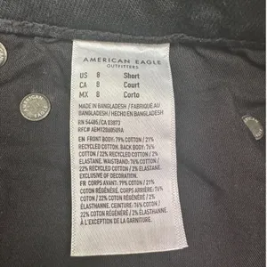 American Eagle Super High-Rise Ultra Wide Leg Jeans Black Strigid Womens 8 Short thumbnail 8