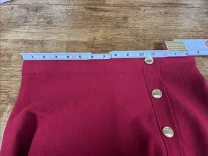 Ann Taylor Red A-Line Skirt with Gold Buttons thumbnail 4