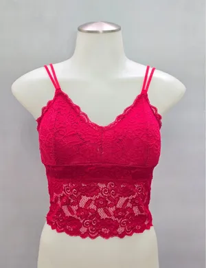 Red Romantic Boudoir Bridal Cottage Lingerie Feminine Floral Lace Bra Small thumbnail 1