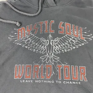 Hollister Hoodie Juniors XS Gray Mystic Soul World Tour‎ Cropped Fleece Pullover thumbnail 3