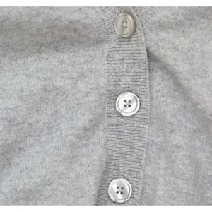 NWT Aqua Button Front Sweater Cashmere V-Neck Cardigan V10337 Light Gray 2XL thumbnail 10
