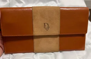 Christian Dior Brown Leather & Suede Wallet thumbnail 1