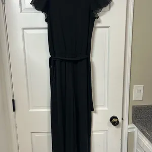 Express Classic Black Jumpsuit with Lace Sleeves thumbnail 5
