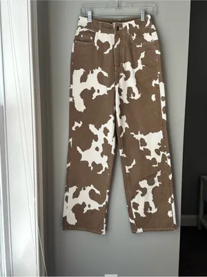NWT 12th Tribe cow print jeans size small thumbnail 5