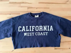 Cropped Navy California West Coast Sweater thumbnail 3