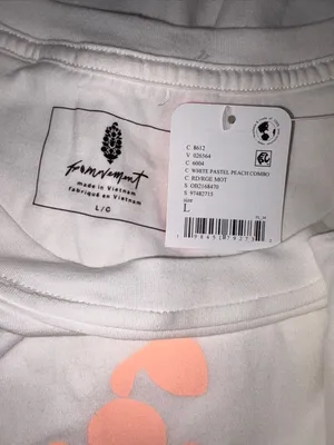 NWT Free People Movement Inspire Tee White Peach Pastel Combo Size Large thumbnail 9