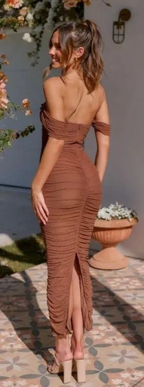 Billy J Kylie Maxi Dress Brown Size 8 thumbnail 2