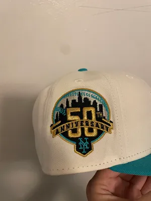 Hat club noho exclusive Rushmore saucy pack New York Mets 50th anniversary patch size 7 1/4 brand new thumbnail 3