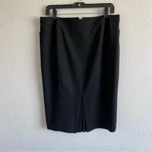 Club Monaco Women's‎ Wool Blend Black Back Pleated Pencil Skirt thumbnail 4