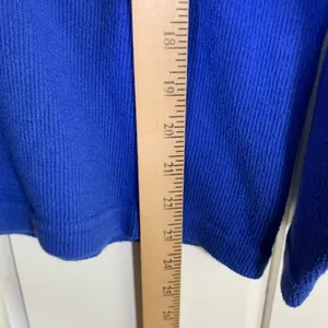 FH Clothing Co Royal Blue Ribbed Cotton Mock Neck Boxy Top Made in USA Large thumbnail 5