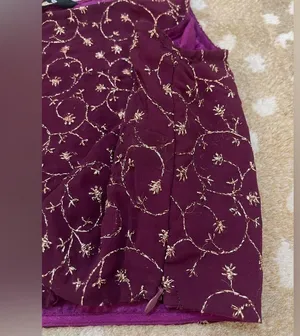 Indya magenta purple gold embroidered crop tank blouse women’s size XL thumbnail 5