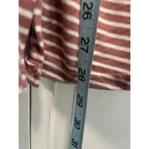 Rue 21 Salmon Pink/White Striped‎ Long Sleeve Sweater Button Up Size M V Neck thumbnail 3