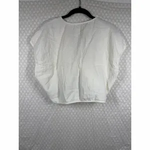 Madewell White Cotton Cropped‎ Tie Front Top thumbnail 6