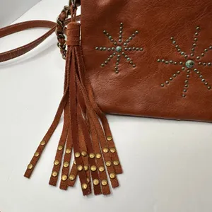Shyanne Bohemian Western Style Crossbody Bag Leather Grommet Design Tassel thumbnail 11