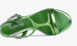 Christmas green t strap stiletto heels size 9 shiny thumbnail 14