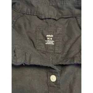 Aerie Women's Black Button Up Shirt Casual Lightweight Minimalist Size Medium thumbnail 4