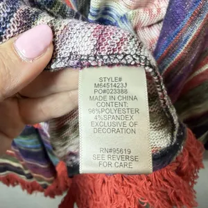 John Paul Richard Asymmetrical Open Cardigan Sweater Mullticolor Women's size M thumbnail 7