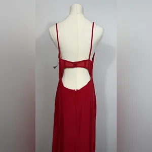 NWT ASOS DESIGN ruched‎ bust chiffon panelled corset maxi dress in red sz 8 thumbnail 7