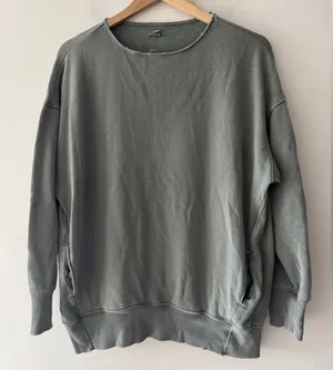 Aerie Sage Green Distressed Oversized Crewneck‎ Pullover thumbnail 1